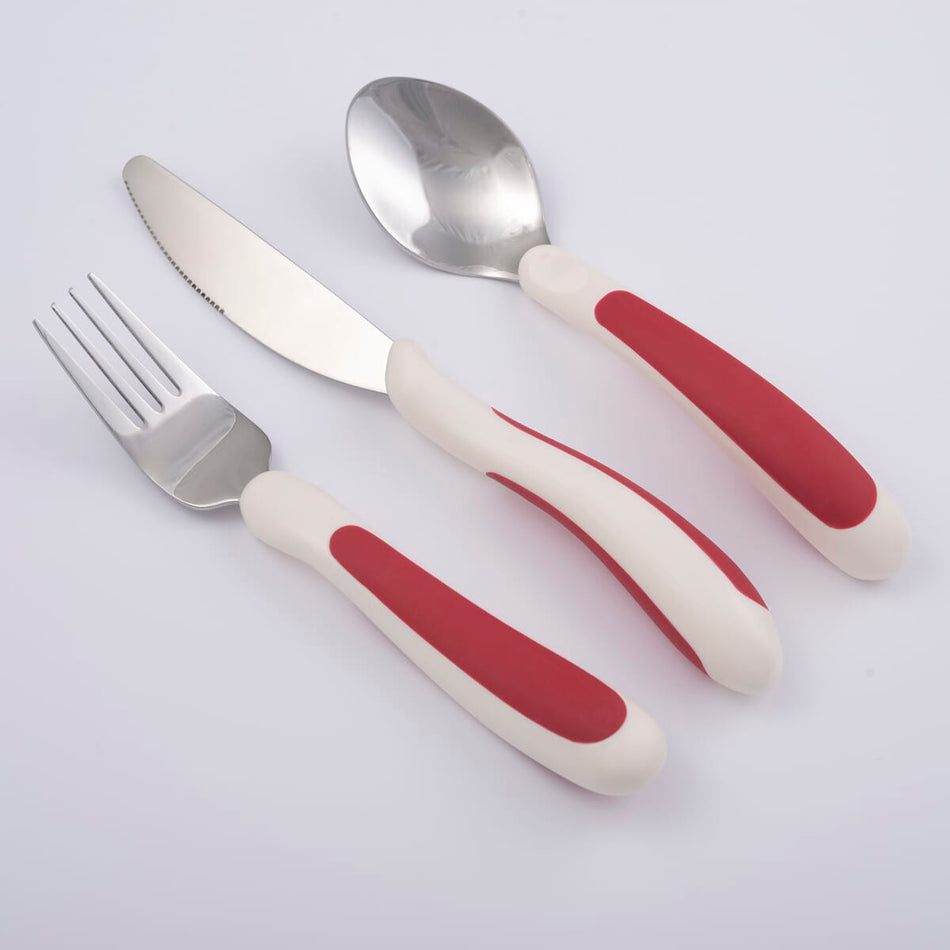 Kura Care Red & White Cutlery Set