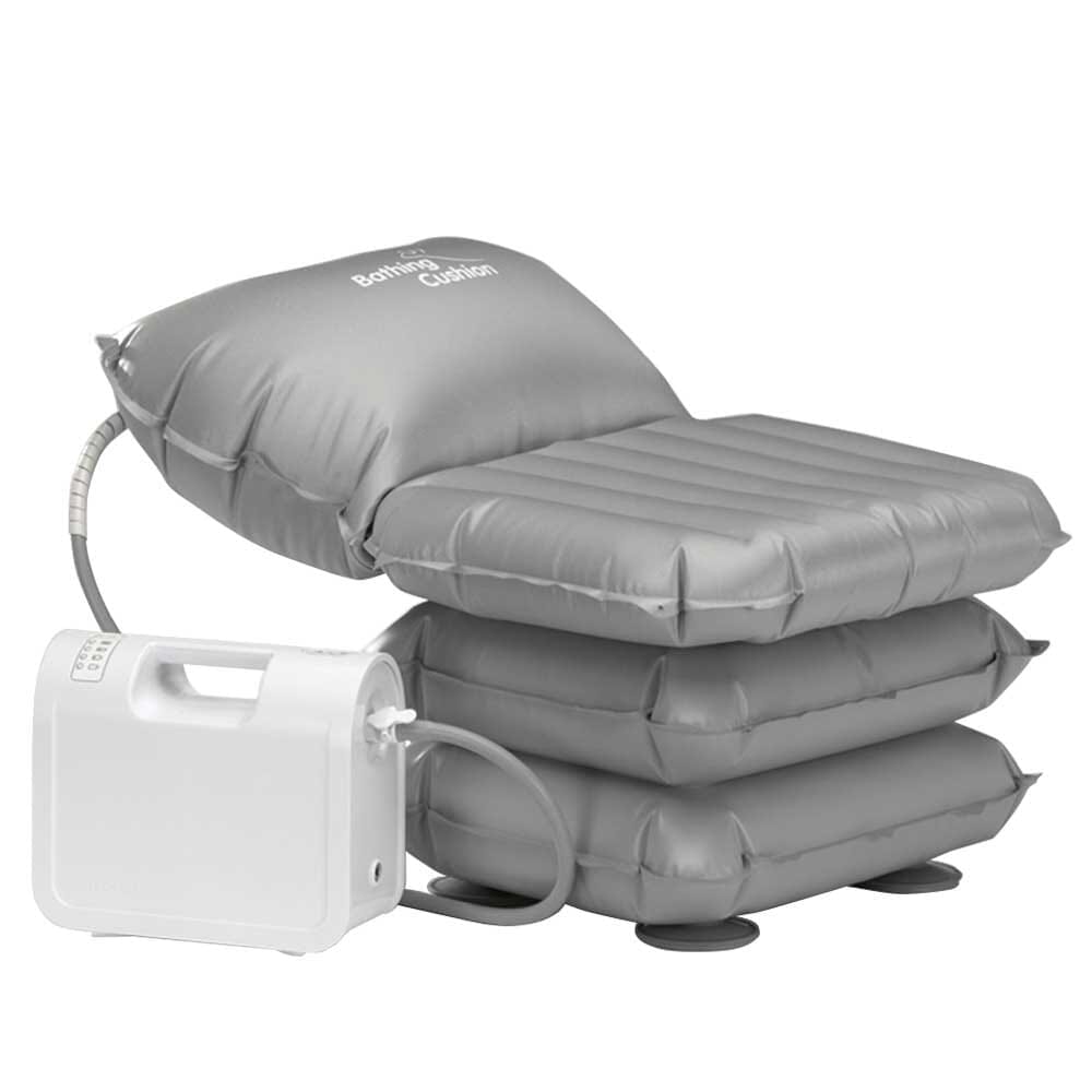 Packaging for Mangar Bathing Cushion cushion with branding and product information.