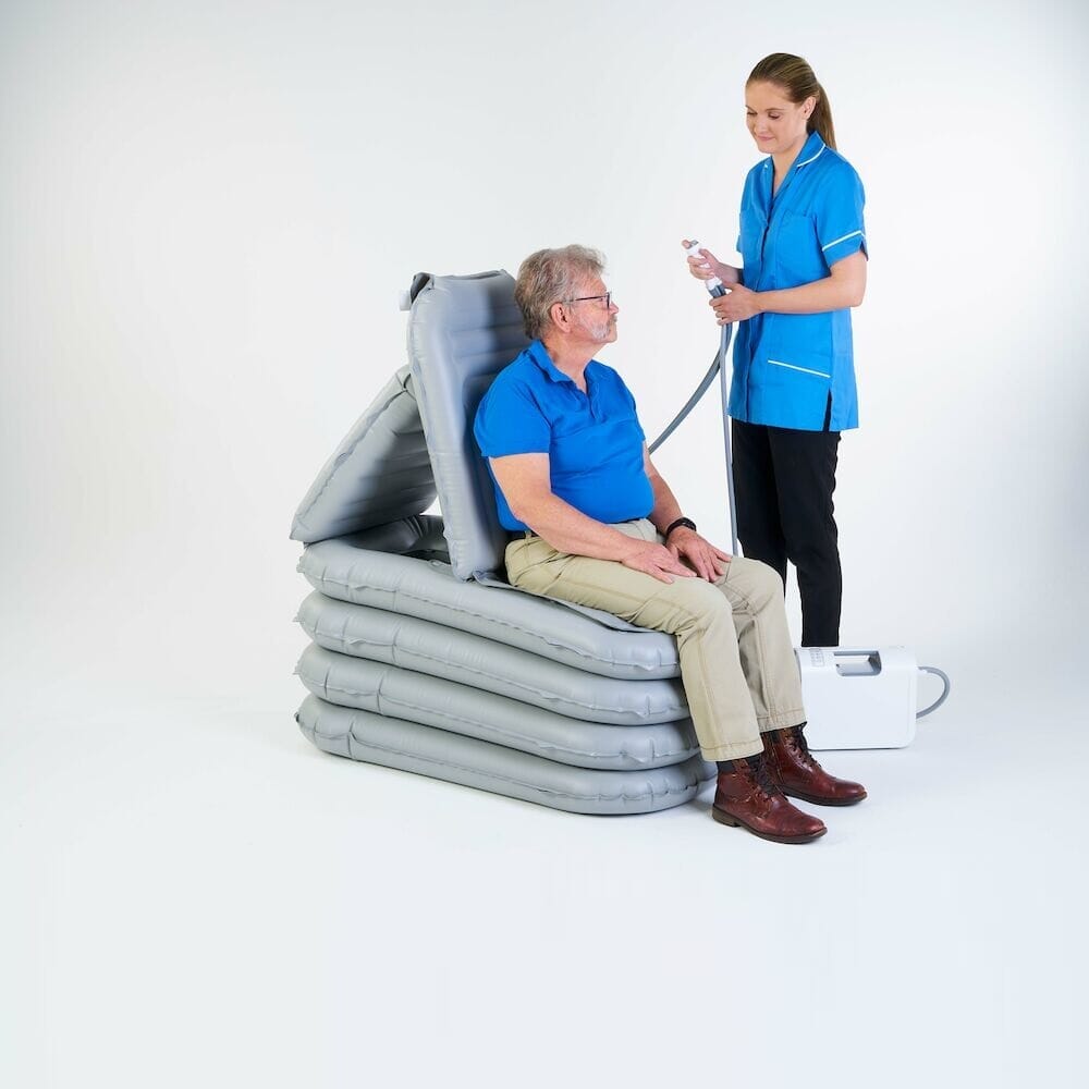 Packaging for Mangar Eagle Lifting Cushion cushion with branding and product information.