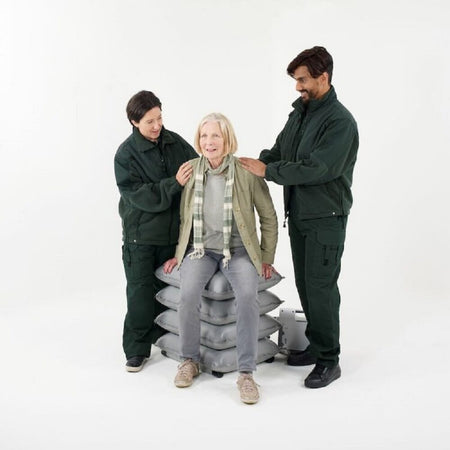 Packaging for Mangar Elk Emergency Lifting Cushion cushion with branding and product information.