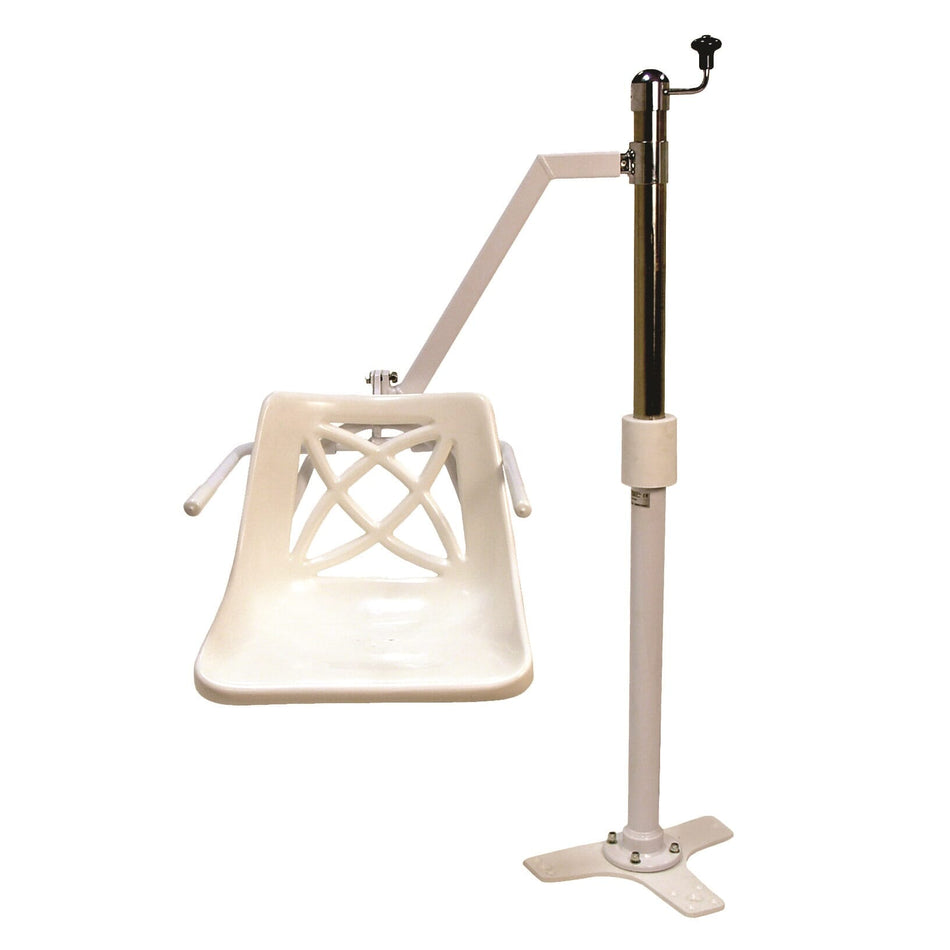 Mermaid Manual Bath Hoist hoist being used to lift a person, demonstrating safe patient transfer.