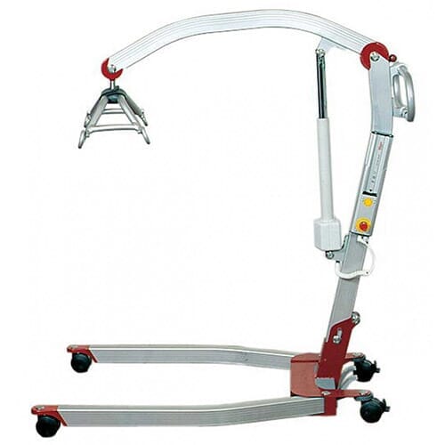 Molift Smart 150 Folding Hoist hoist being used to lift a person, demonstrating safe patient transfer.