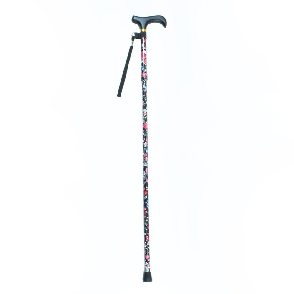 Close-up of the ferrule or base of Morris Mini Folding Walking Stick walking stick, showing the non-slip tip.