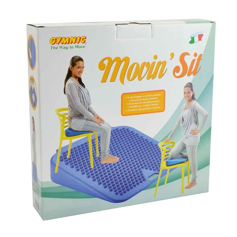 Full view of Move N Sit Cushion cushion on a plain background, showing its shape and supportive material.