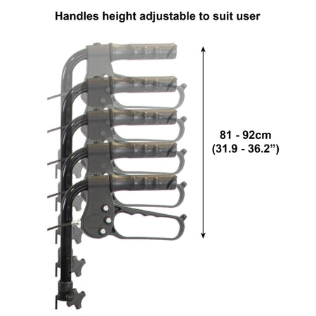 NRS 3 Wheel Aluminium Rollator three-wheel rollator folded for storage, showing its compact design.