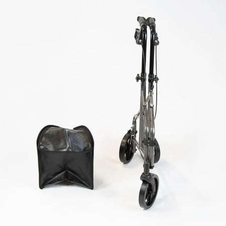 Close-up of the bag or basket attached to NRS 3 Wheel Aluminium Rollator rollator for carrying personal items.