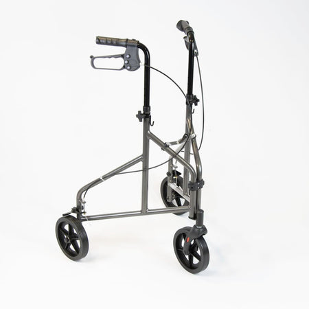 Demonstration of folding or adjusting NRS 3 Wheel Aluminium Rollator rollator by hand.
