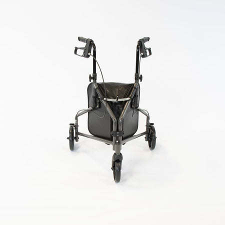 Close-up of the handle and brake lever on NRS 3 Wheel Steel Rollator rollator, emphasising the easy-grip design.