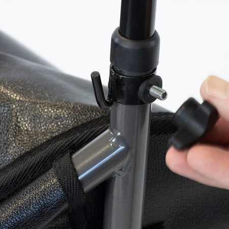 Close-up of the bag or basket attached to NRS 3 Wheel Steel Rollator rollator for carrying personal items.