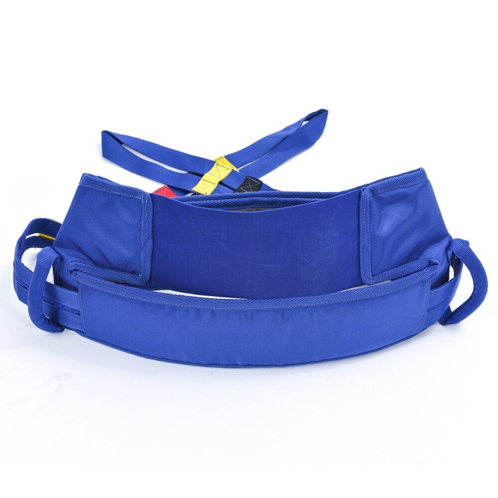 NRS Atlas Advance Transfer Safety Belt hoist being used to lift a person, demonstrating safe patient transfer.