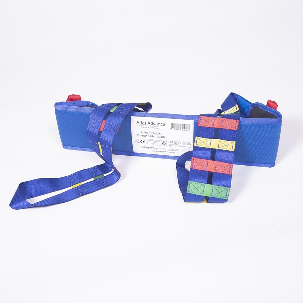 Close-up of the control panel or handset of NRS Atlas Advance Transfer Safety Strap hoist, showing buttons and indicators.