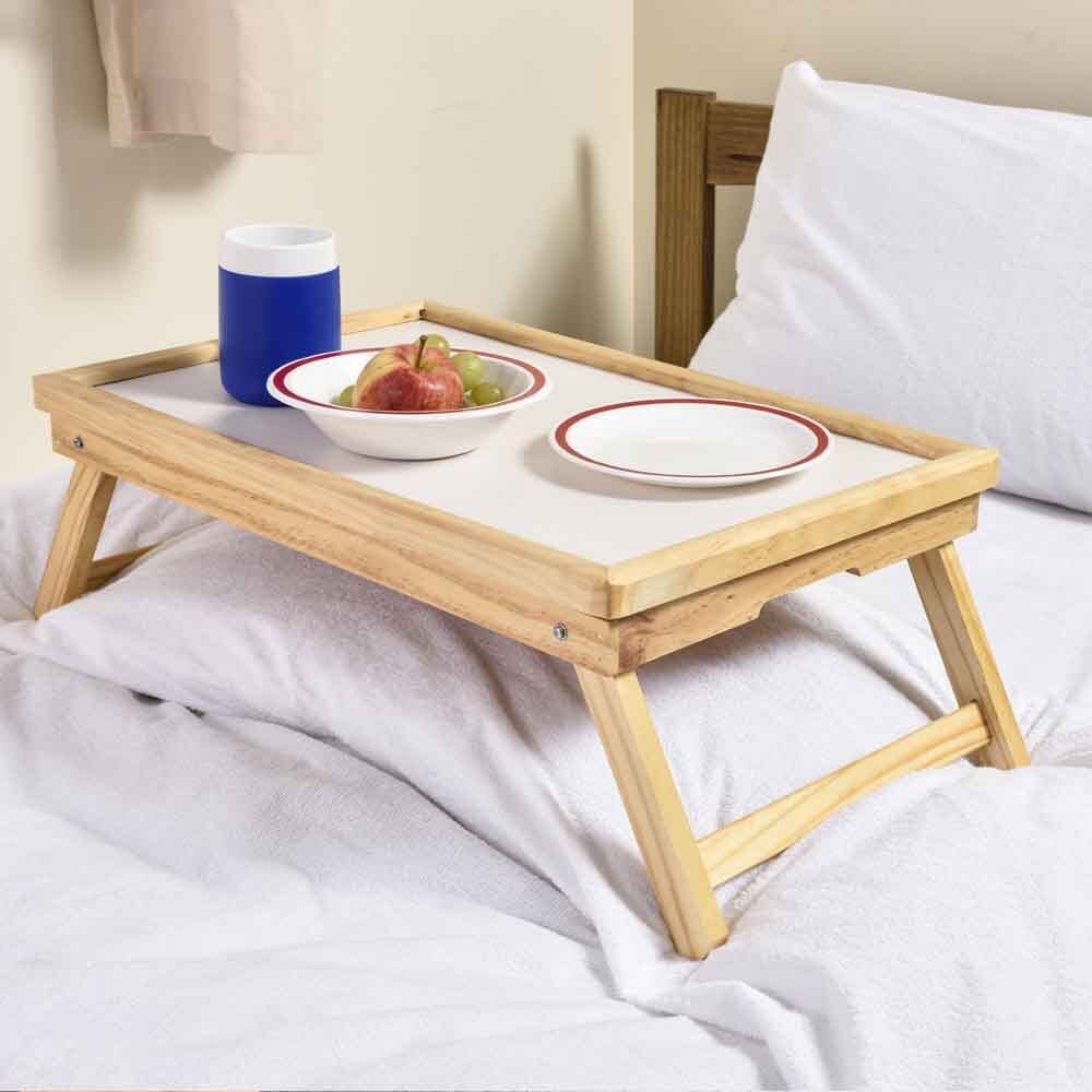 Close-up of the non-slip surface on NRS Bed Tray Table tray, designed to keep items secure.