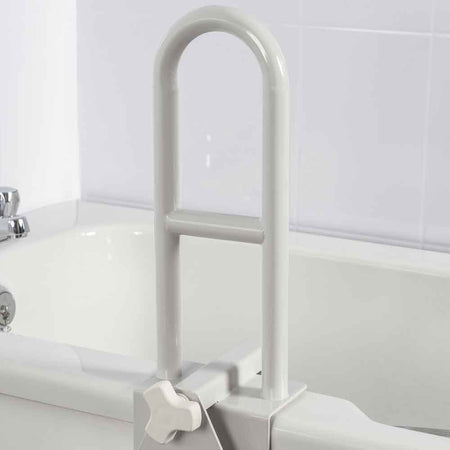 Alternative view of NRS Deluxe Bath Grab Bar, showing different angle or usage.