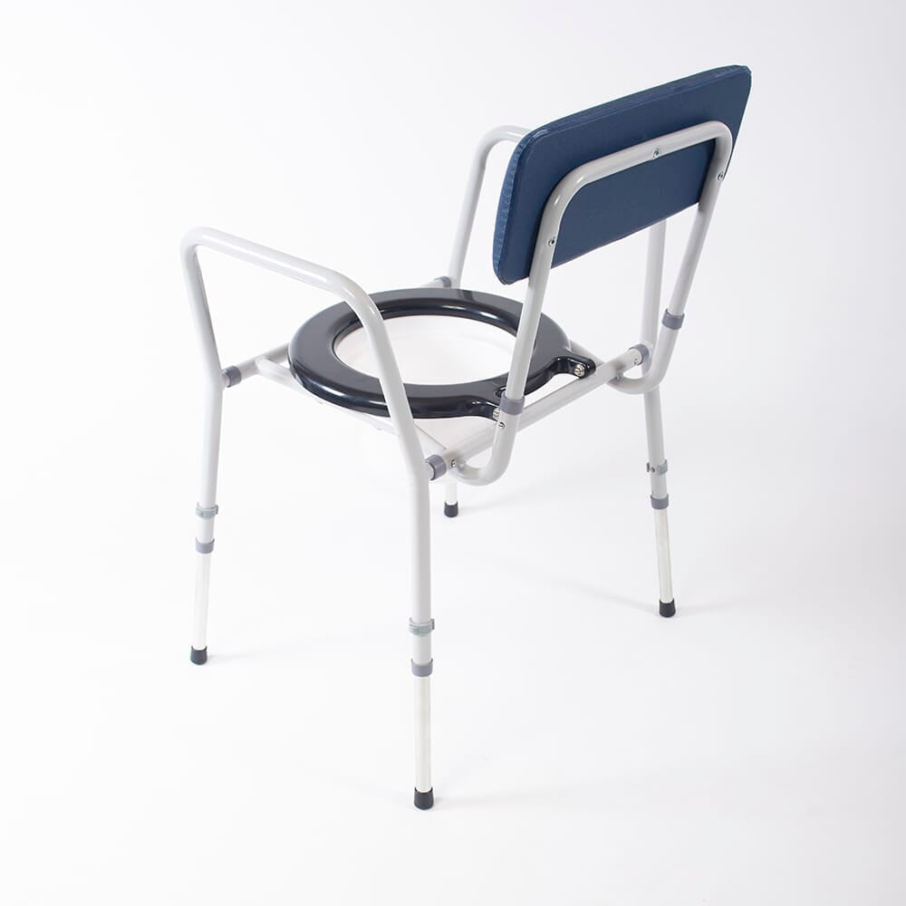 Close-up of NRS Dovedale Adjustable Commode seat ring and supportive arms, showing comfort and stability.