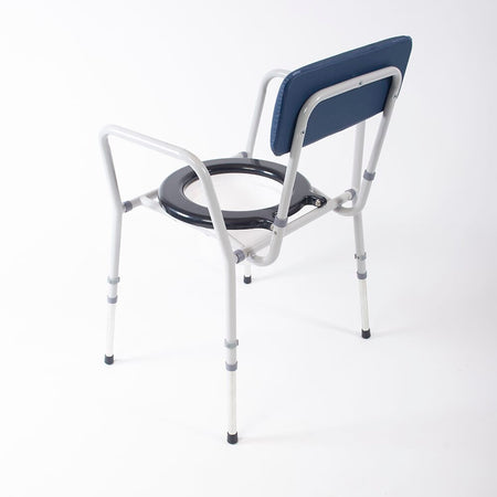 Close-up of NRS Dovedale Adjustable Commode seat ring and supportive arms, showing comfort and stability.