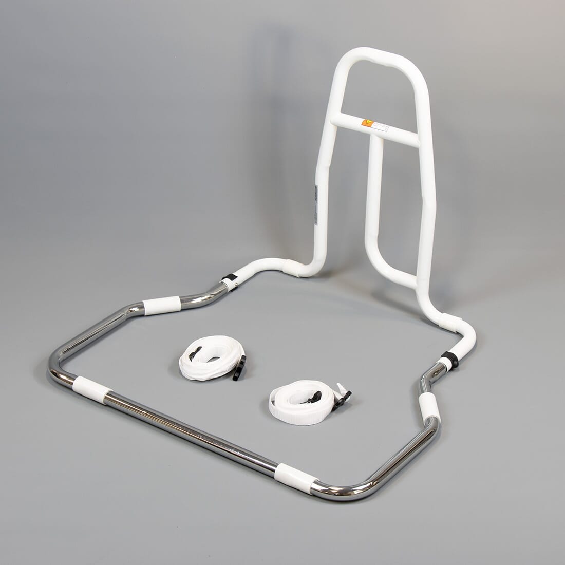 Close-up of a wall mounting plate on NRS EasyFit Bed Grab Rail grab rail showing screw holes for secure installation.