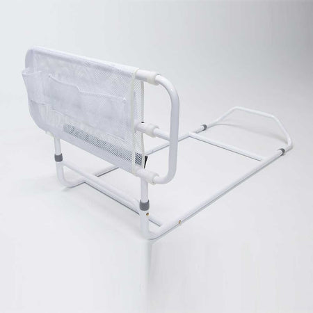 Diagram or packaging of NRS EasyFit Bedguard highlighting dimensions or features.