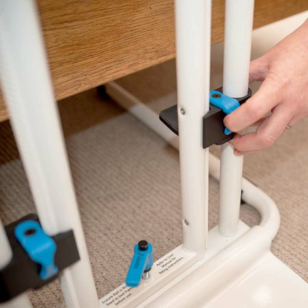 Diagram or packaging of NRS EasyFit Plus Bed Rail highlighting dimensions or features.