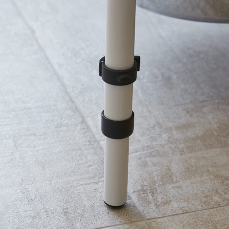 Close-up of a feature of NRS Economy Drop Down Toilet Support Rail with Leg.