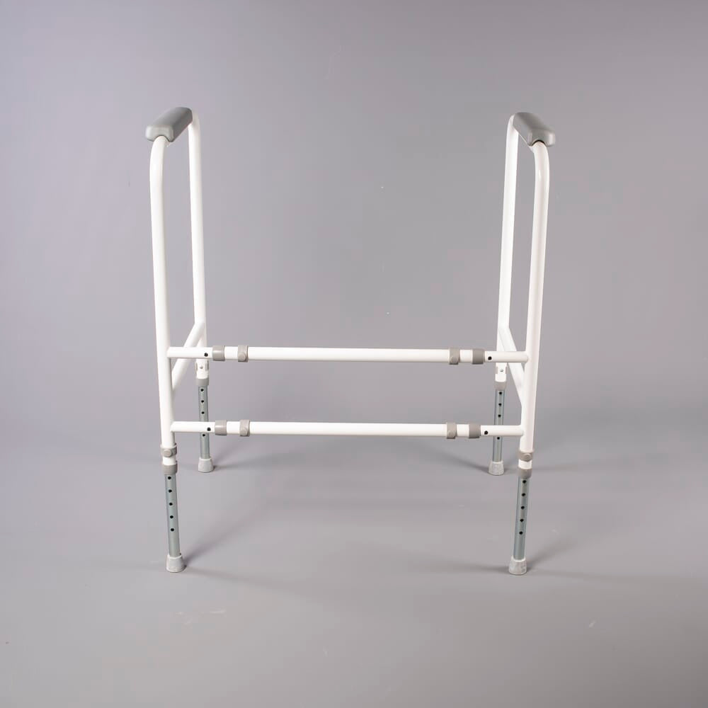 Diagram or packaging of NRS Economy Toilet Frame highlighting dimensions or features.