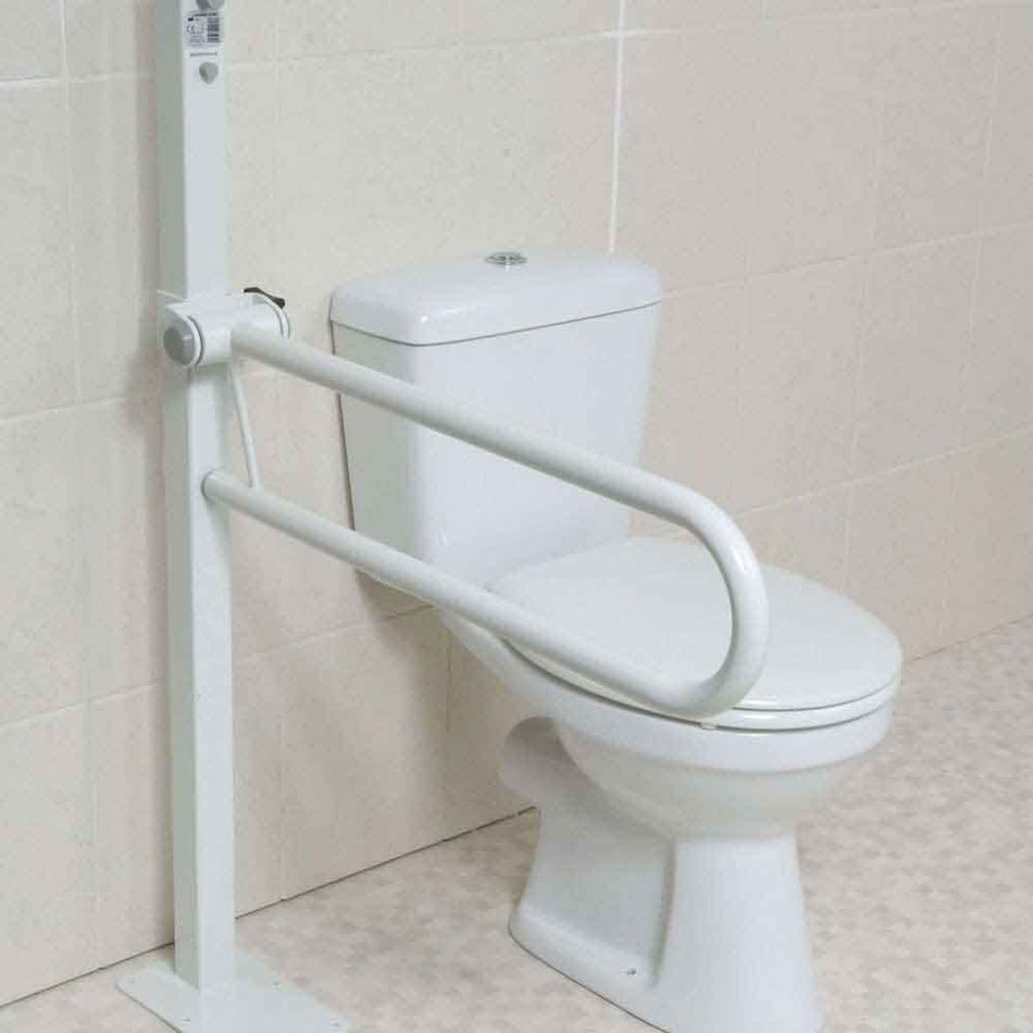 Image of NRS Floor Fixed Toilet Support Rail on a plain background.