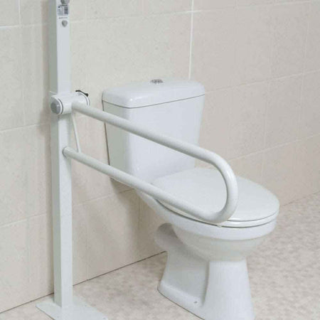 Alternative view of NRS Floor Fixed Toilet Support Rail, showing different angle or usage.