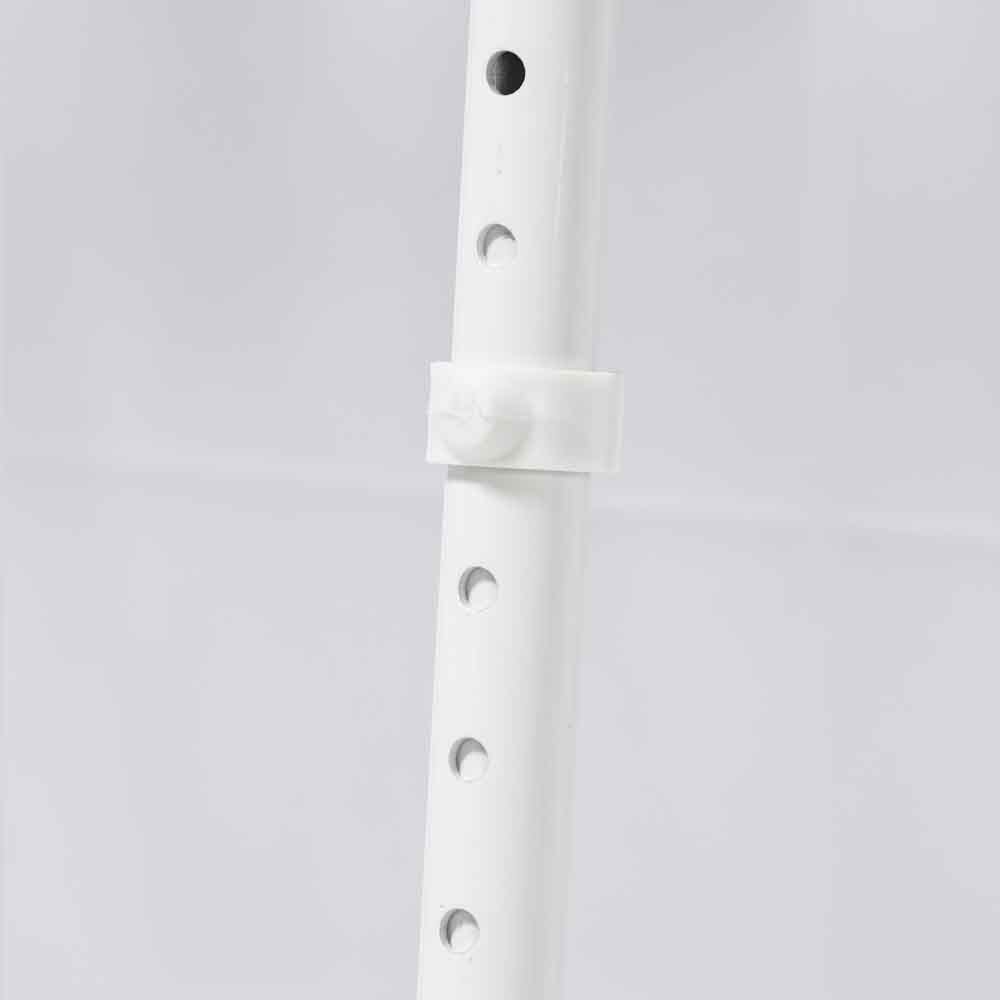 Diagram or packaging of NRS Folding Shower Seat with Legs highlighting dimensions or features.
