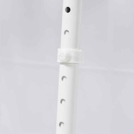 Diagram or packaging of NRS Folding Shower Seat with Legs highlighting dimensions or features.