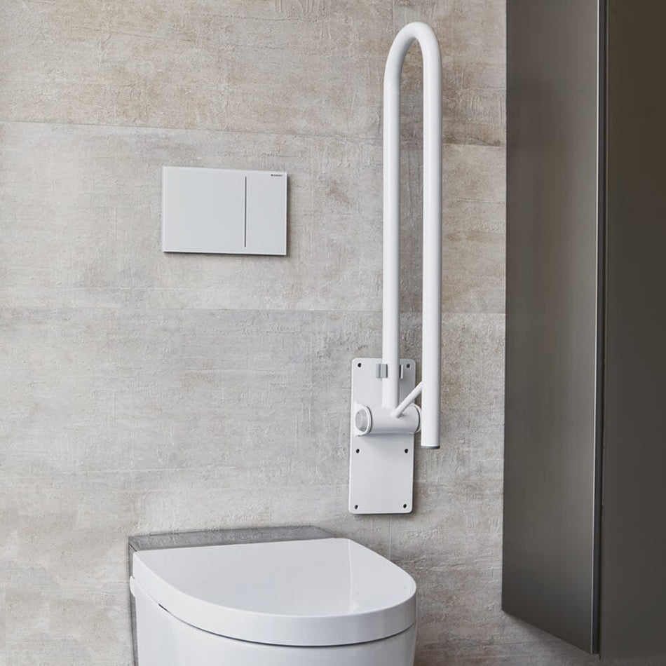 Alternative view of NRS Folding Toilet Support Rail, showing different angle or usage.