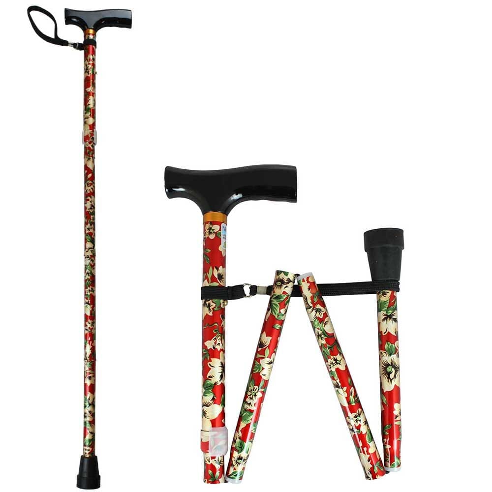 Close-up of the ferrule or base of NRS Folding Walking Stick walking stick, showing the non-slip tip.