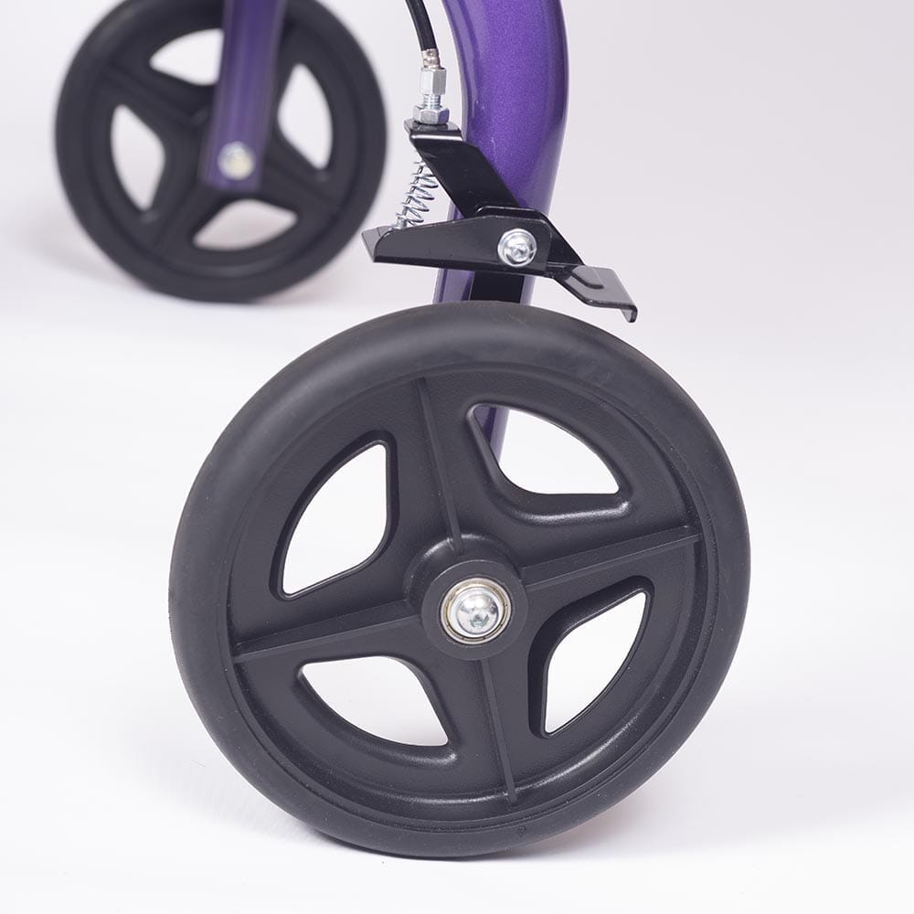 NRS Freestyle 3 Wheel Rollator three-wheel rollator folded for storage, showing its compact design.