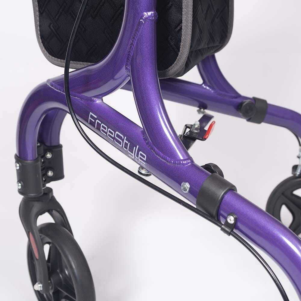 Close-up of the bag or basket attached to NRS Freestyle 3 Wheel Rollator rollator for carrying personal items.