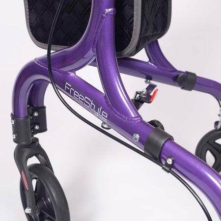 Close-up of the bag or basket attached to NRS Freestyle 3 Wheel Rollator rollator for carrying personal items.