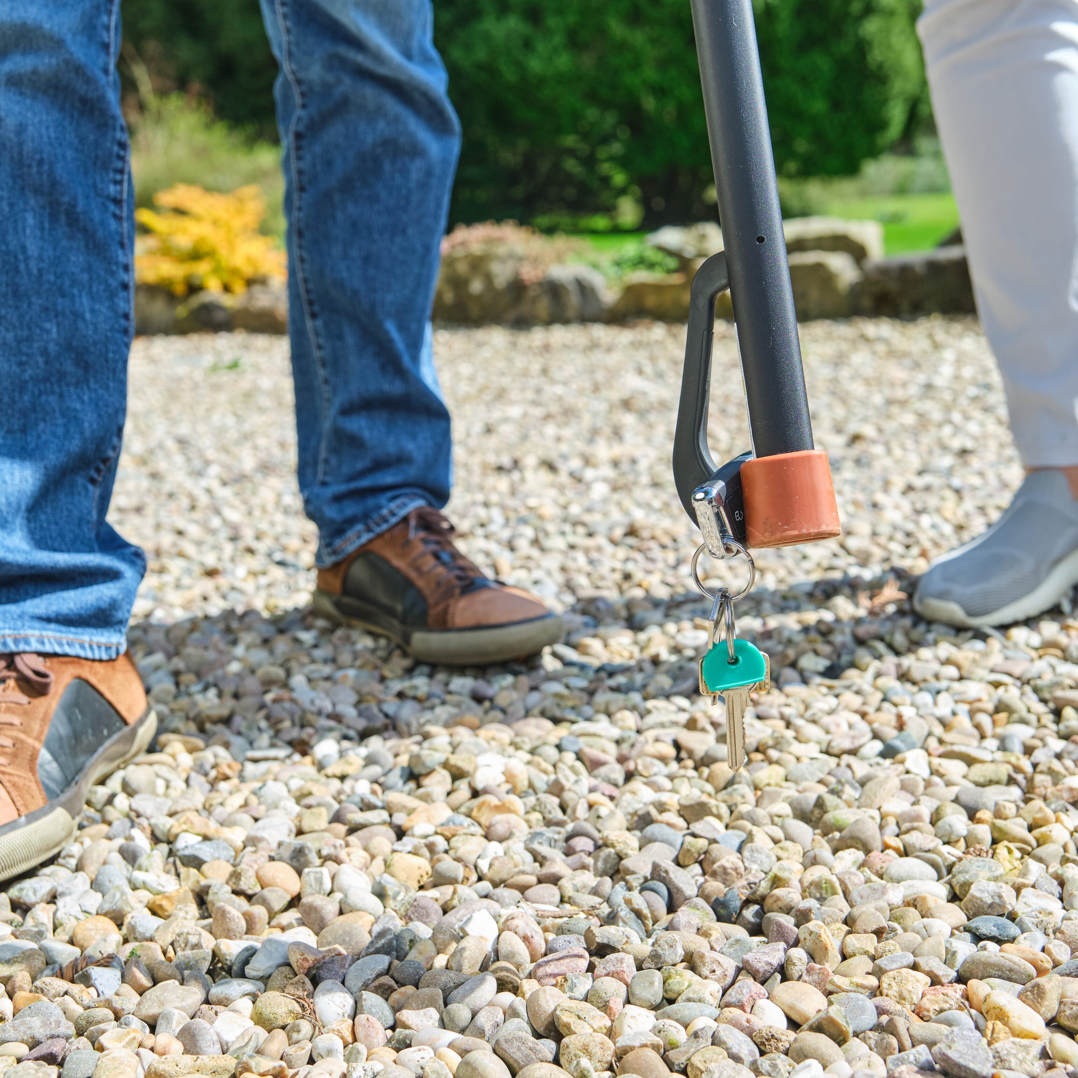Close-up of the ferrule or base of NRS Freestyle Grab and Go Walking Stick walking stick, showing the non-slip tip.
