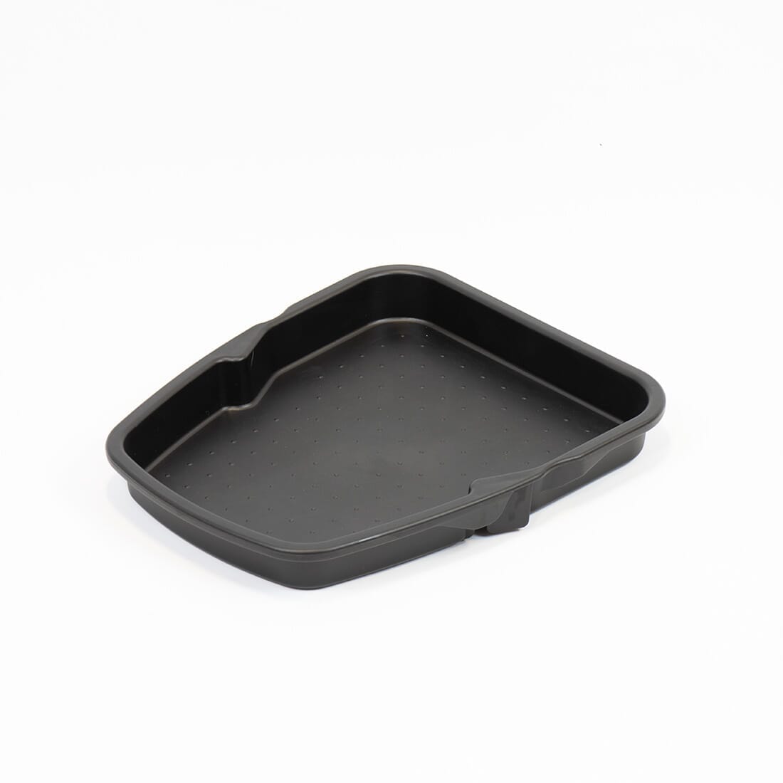 Close-up of a folding release lever on NRS Freestyle Rollator Tray rollator being operated by hand.