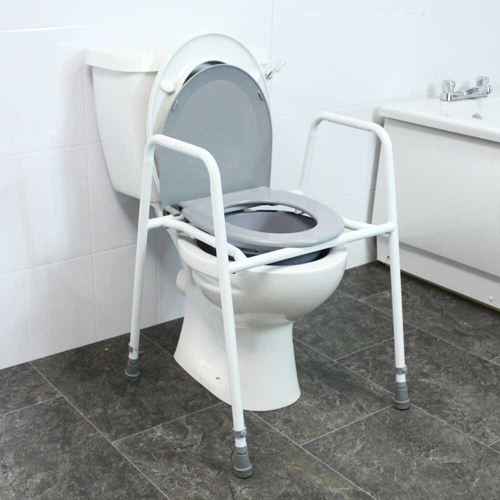 Alternative view of NRS Height Adjustable Toilet Frame and Seat, showing different angle or usage.