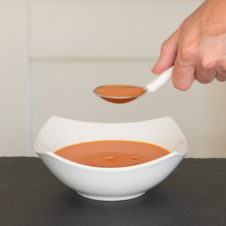 Close-up of a feature of NRS Kura Care Adult Soup Spoon.