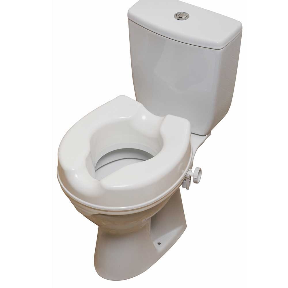 Image of NRS Linton Plus Raised Toilet Seat-100mm on a plain background.