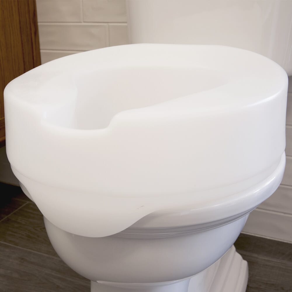 Alternative view of NRS Linton Plus Raised Toilet Seat-50mm, showing different angle or usage.