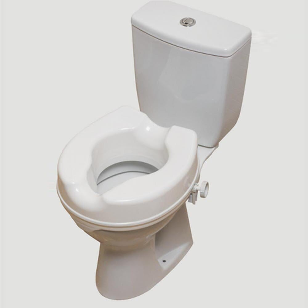 Alternative view of NRS Linton Plus Raised Toilet Seat, showing different angle or usage.