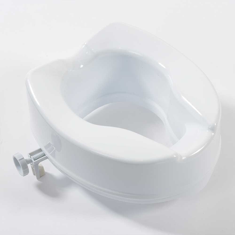 Alternative view of NRS Linton Plus Raised Toilet Seat, showing different angle or usage.