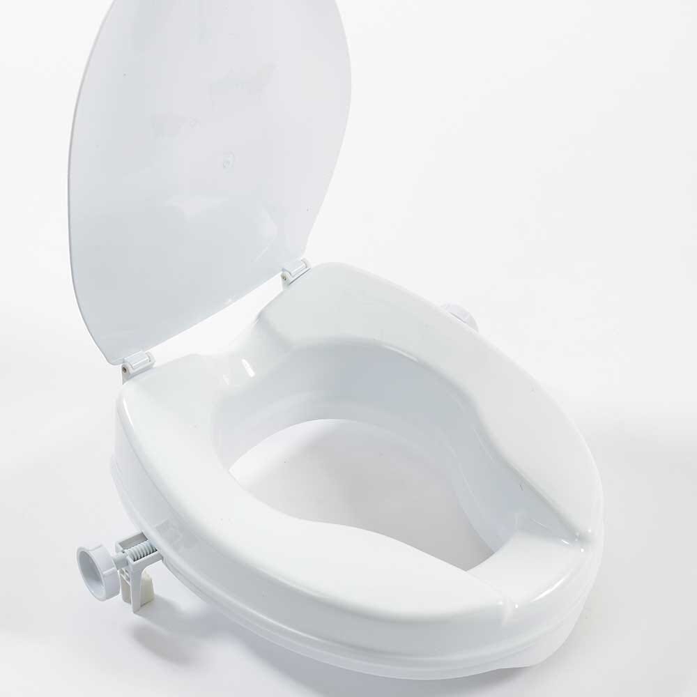 Close-up of a feature of NRS Linton Plus Raised Toilet Seat with Lid.