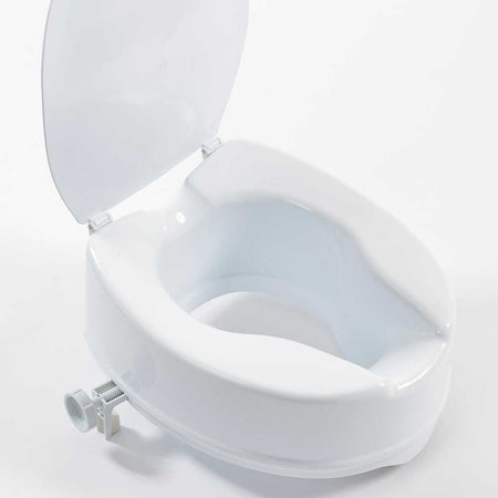 Close-up of a feature of NRS Linton Plus Raised Toilet Seat with Lid.