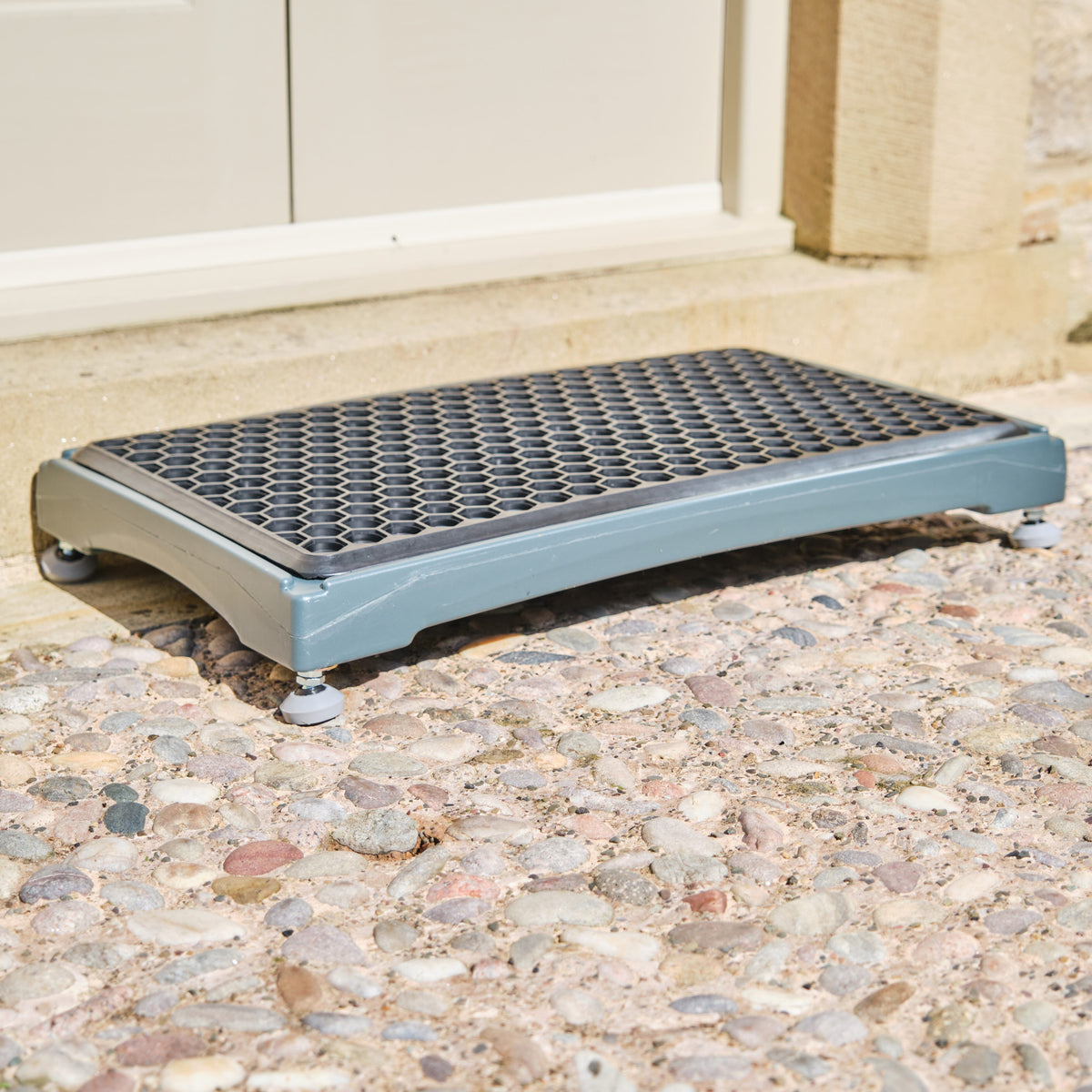 Alternative view of NRS Mobility Care Outdoor Plastic Half Step, showing different angle or usage.