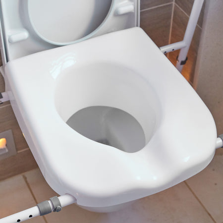 Close-up of a feature of NRS Mowbray Lite Adjustable Toilet Frame with Seat.