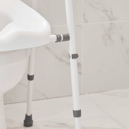 Close-up of a feature of NRS Mowbray Lite Toilet Frame Seat-Width Adjustable.