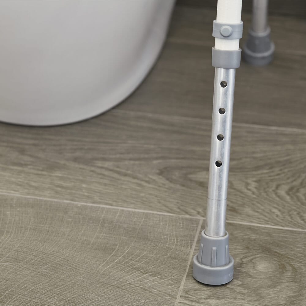 Close-up of a feature of NRS Mowbray Toilet Frame with Seat.