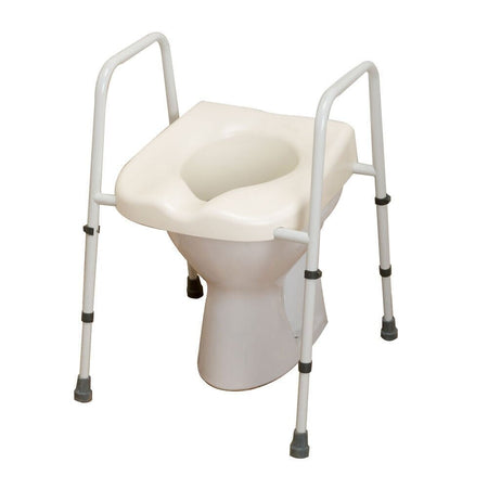 Image of NRS Mowbray Toilet Frame with Seat on a plain background.