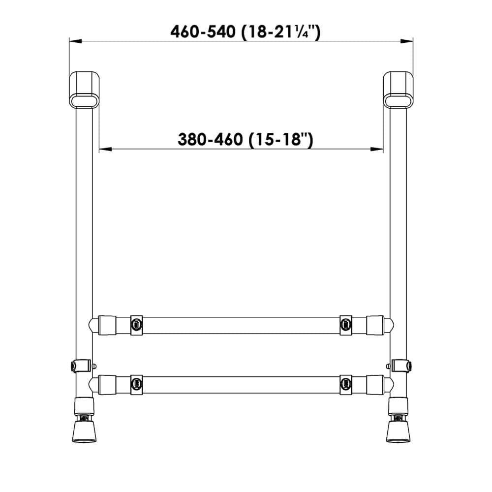 Close-up of a feature of NRS Nuvo Petite Childrens Toilet Frame.