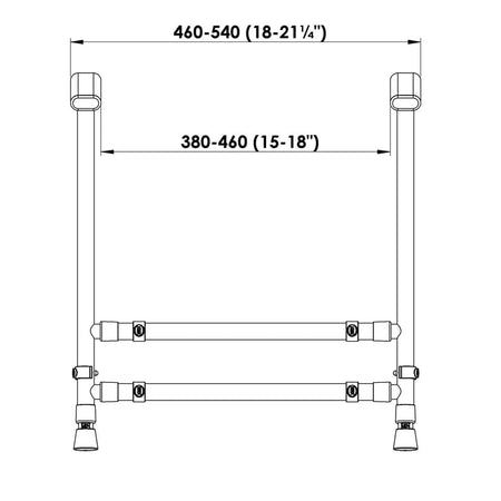 Close-up of a feature of NRS Nuvo Petite Childrens Toilet Frame.